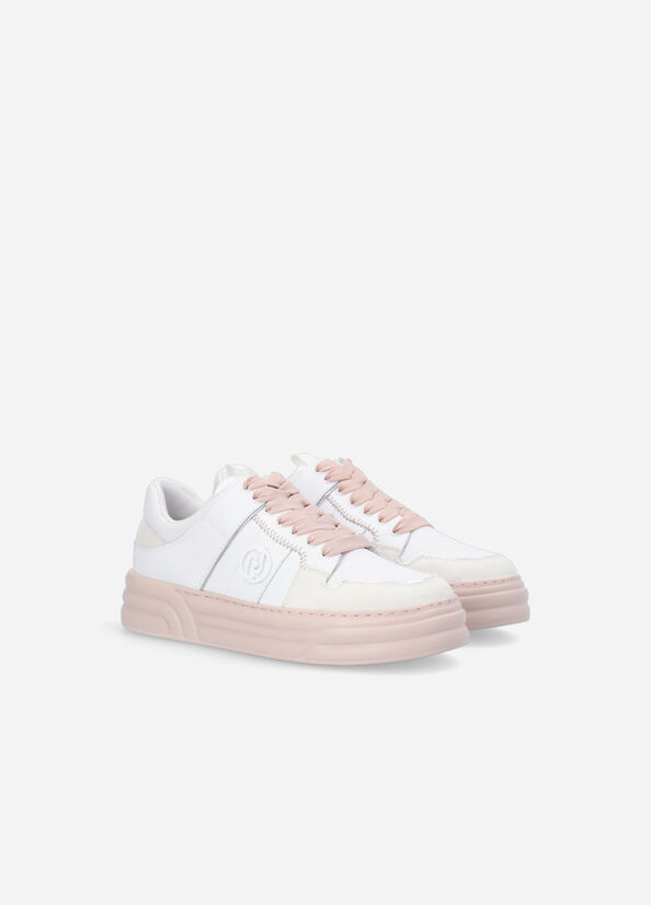 Liu Jo Plattform With Two-Tone Sole Sneakers Damen Weiß Rosa | IJT-602314