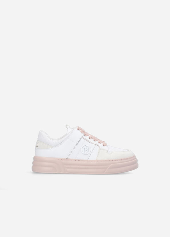 Liu Jo Plattform With Two-Tone Sole Sneakers Damen Weiß Rosa | IJT-602314