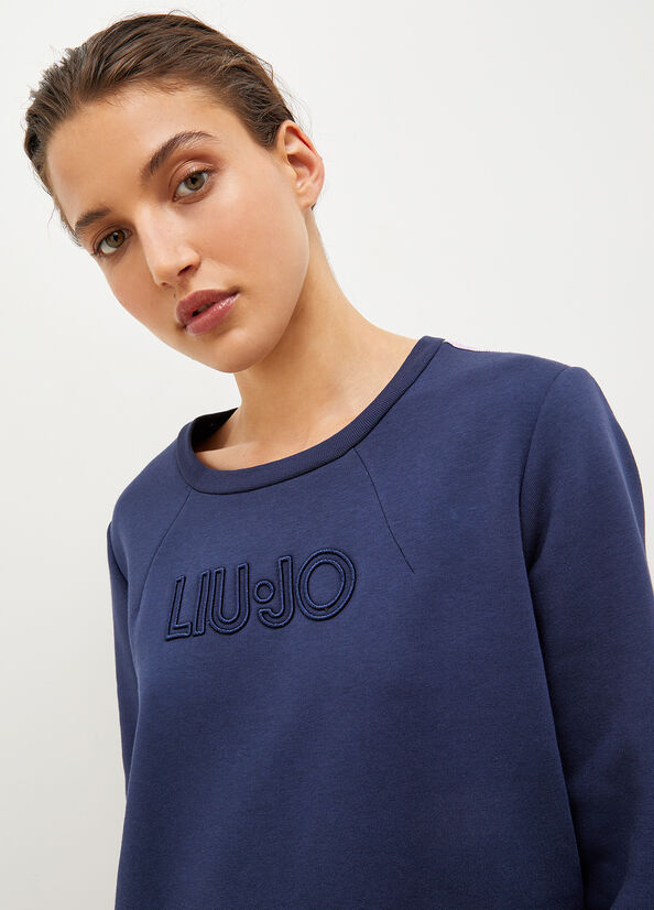 Liu Jo Plush With Logo Kleider Damen Blau | QDW-185926