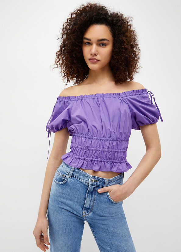 Liu Jo Poplin Blouse Hemd Damen Lila | OLJ-825734