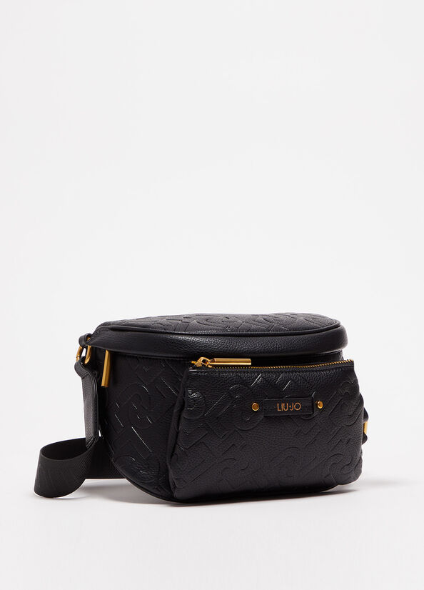 Liu Jo Pouch With Logo Gürteltasche Damen Schwarz | DPG-568127