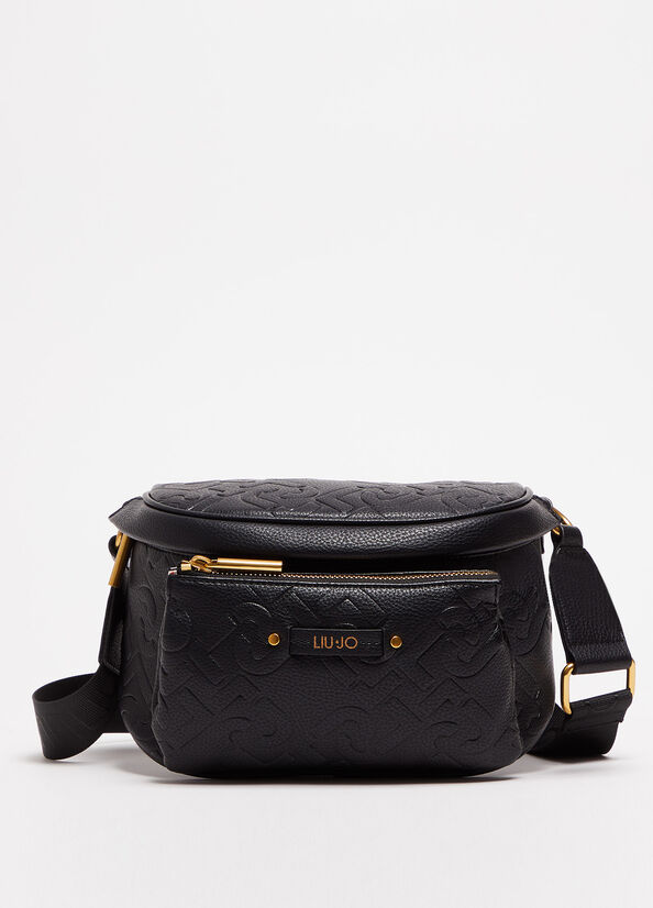 Liu Jo Pouch With Logo Gürteltasche Damen Schwarz | DPG-568127