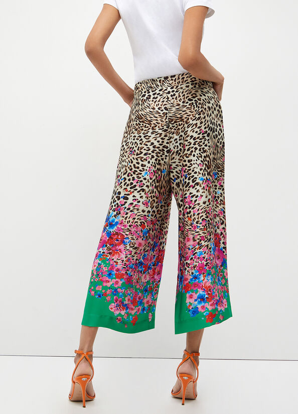 Liu Jo Printed Palazzo Hose Damen Grün | VUP-362580