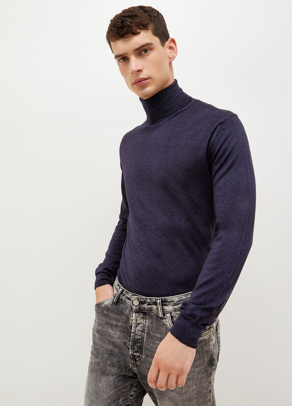 Liu Jo Pure Turtleneck Pullover Herren Dunkelblau | VZU-247586