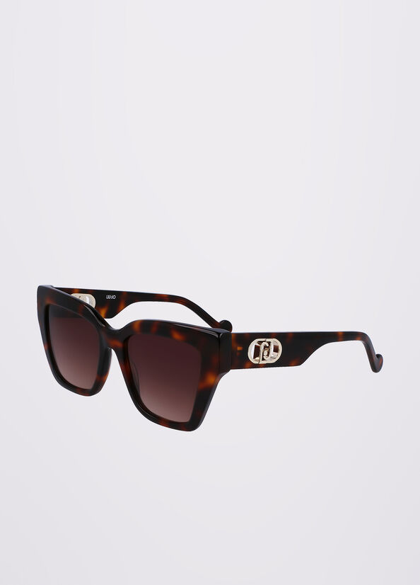 Liu Jo Rectangular Sonnenbrille Damen Braun | GFC-321748