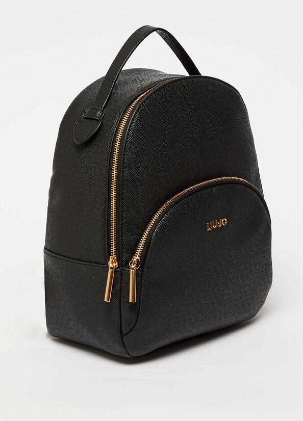 Liu Jo Rucksack With Logo Rucksäcke Damen Schwarz | KUN-052137