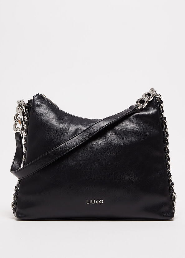 Liu Jo Shoulder With Logo Schultertaschen Damen Schwarz | IMF-683751