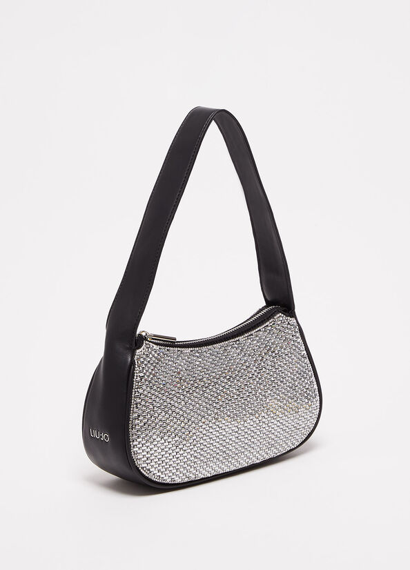 Liu Jo Shoulder With Rhinestones Schultertaschen Damen Schwarz | DOU-432175