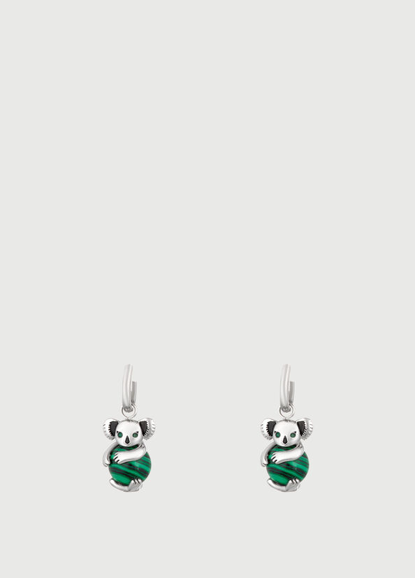 Liu Jo Single Koala Earring Schmuck Damen Silber Grün | ITX-710546