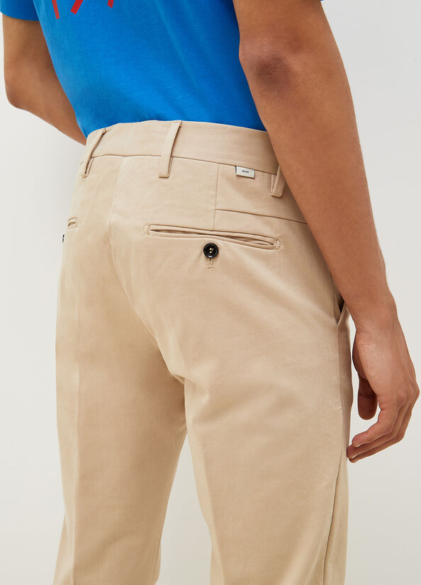 Liu Jo Slim Fit Chinos Hose Herren Beige | KPI-863107