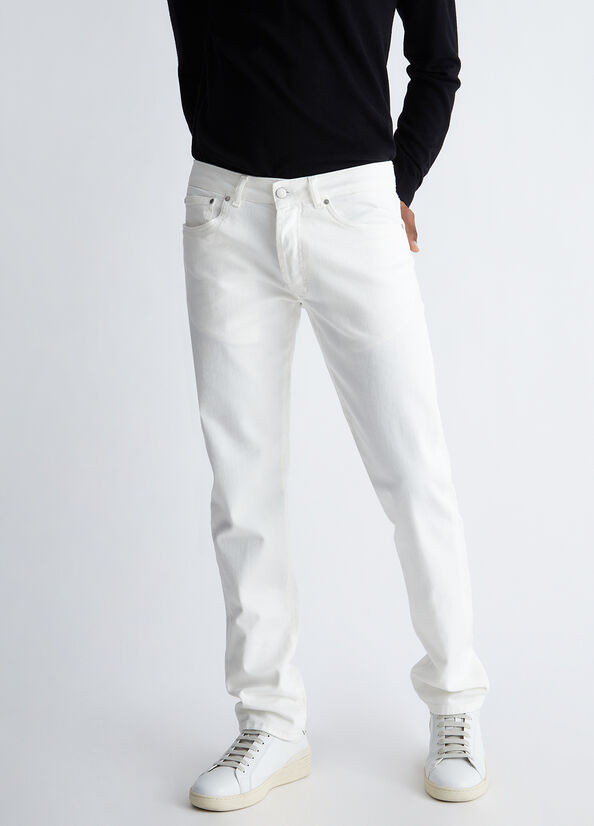 Liu Jo Slim Fit White Röhrenjeans Herren Weiß | WQY-395824