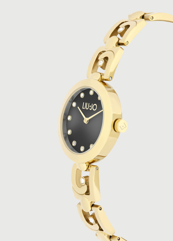 Liu Jo Steel With Logo Uhren Damen Gold Schwarz | UTG-346580