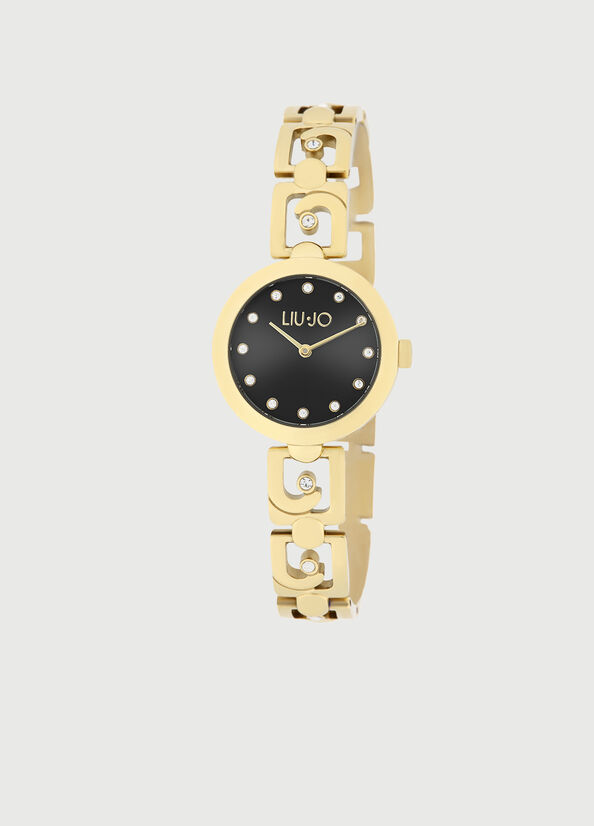 Liu Jo Steel With Logo Uhren Damen Gold Schwarz | UTG-346580