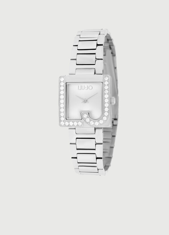 Liu Jo Steel With Logo Uhren Damen Silber | KAE-957283