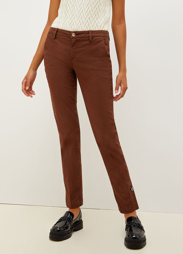 Liu Jo Stretch Baumwoll Chinos Hose Damen Braun | MOQ-482536