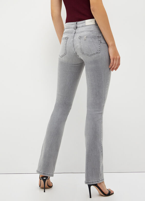 Liu Jo Stretch Denim Cut Röhrenjeans Damen Grau | URL-820534