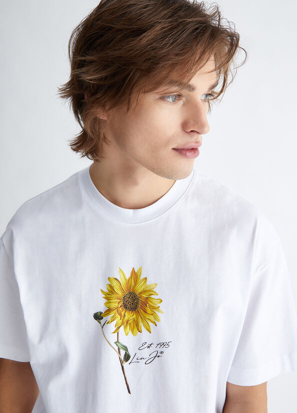 Liu Jo Sunflower T-shirts Herren Weiß | CLR-897215