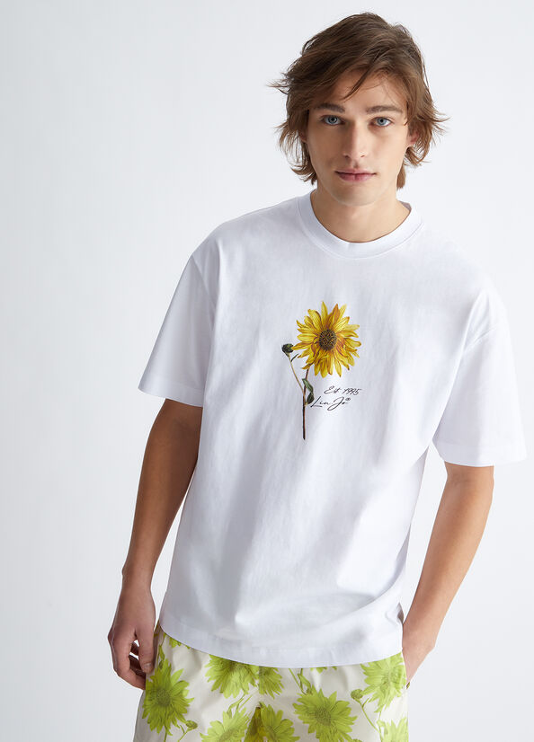 Liu Jo Sunflower T-shirts Herren Weiß | CLR-897215