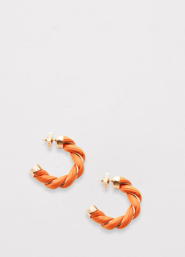 Liu Jo Torchon Effect Hoop Earrings Schmuck Damen Orange | XFG-247951