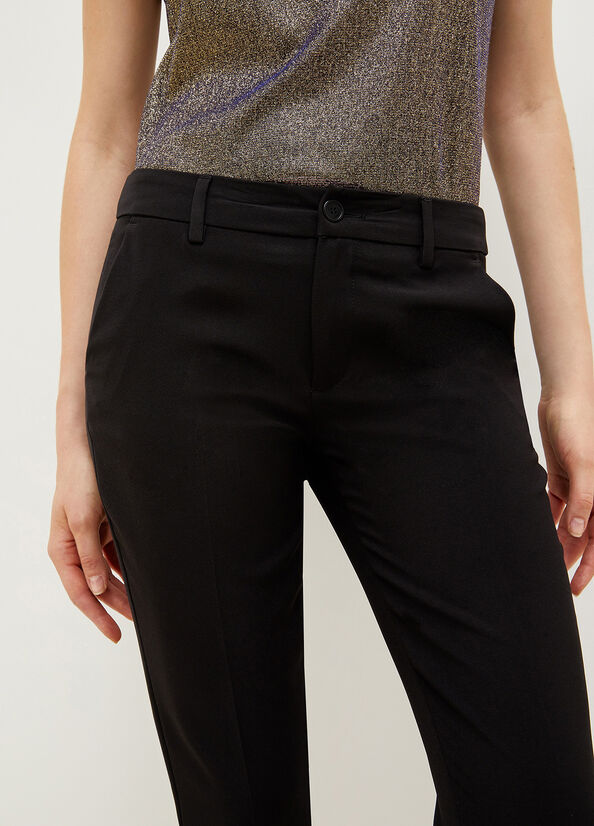 Liu Jo Twill Chinos Hose Damen Schwarz | BXT-397106