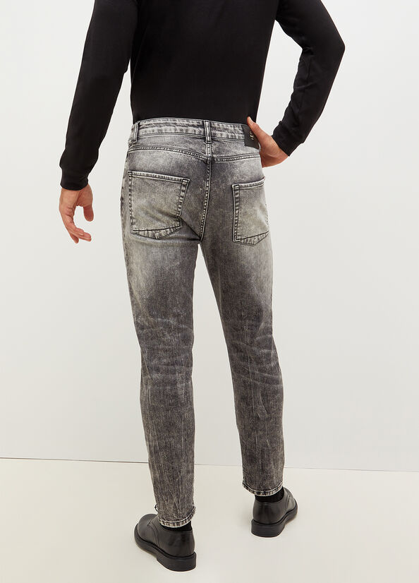 Liu Jo Twisted With Marbled Effect Röhrenjeans Herren Dunkelgrau | ZSO-195274