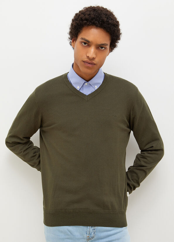 Liu Jo V-Neck Pullover Pullover Herren Grün | KAR-726051