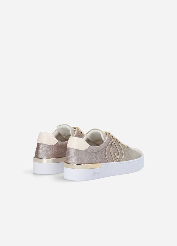 Liu Jo With All-Over Glitter Sneakers Damen Gold Braun | OZY-813976