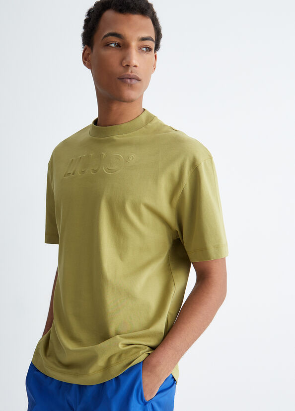 Liu Jo With Embossed Logo Polo Shirts Herren Olivgrün | DFQ-830196