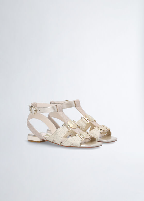 Liu Jo With Glitter Sandalen Damen Weiß | KAH-413680