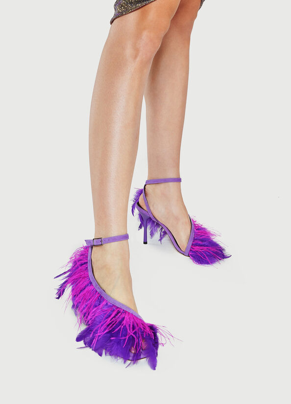 Liu Jo With Heel And Feathers Sandalen Damen Lila | UME-513289