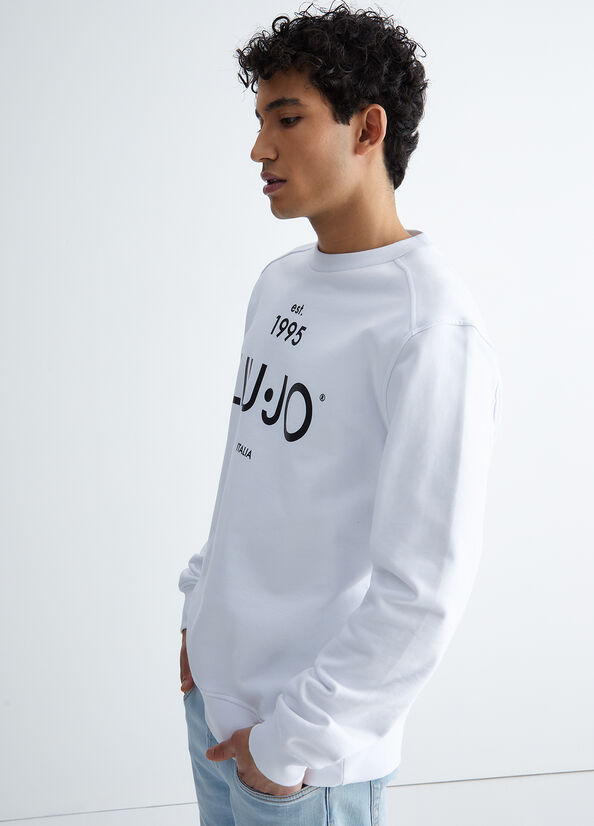 Liu Jo With Logo Pullover Herren Weiß | YSG-728659