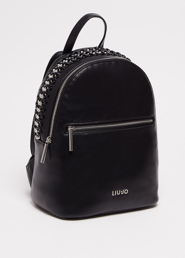 Liu Jo With Logo Rucksäcke Damen Schwarz | QNI-152374