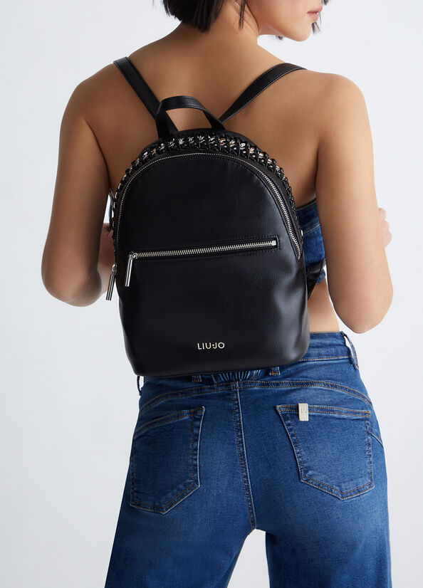 Liu Jo With Logo Rucksäcke Damen Schwarz | QNI-152374