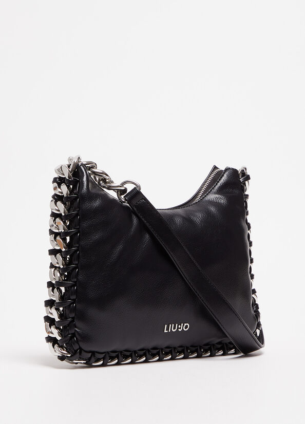 Liu Jo With Logo Schultertaschen Damen Schwarz | QRX-085742