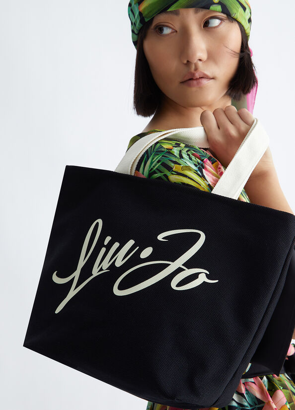 Liu Jo With Logo Shopper Damen Schwarz | IBA-582934