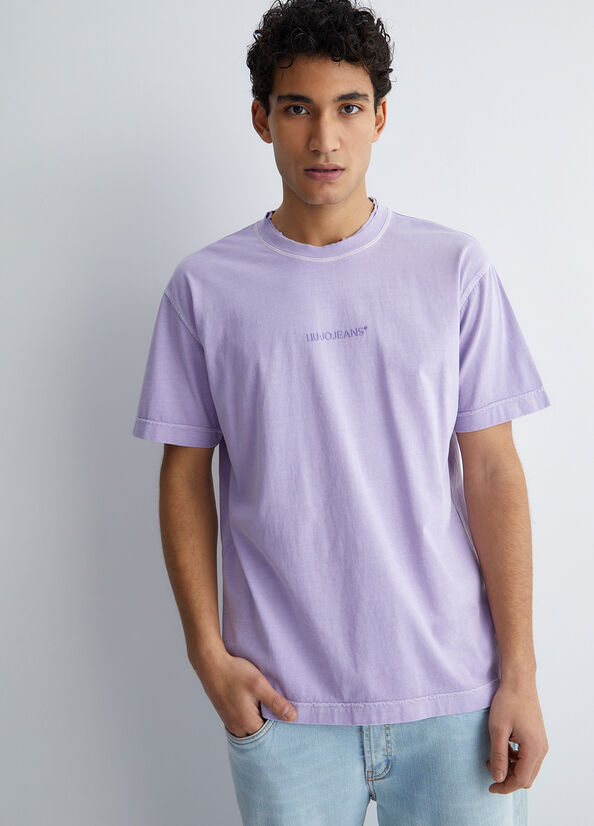 Liu Jo With Logo T-shirts Herren Lila | KHF-316504