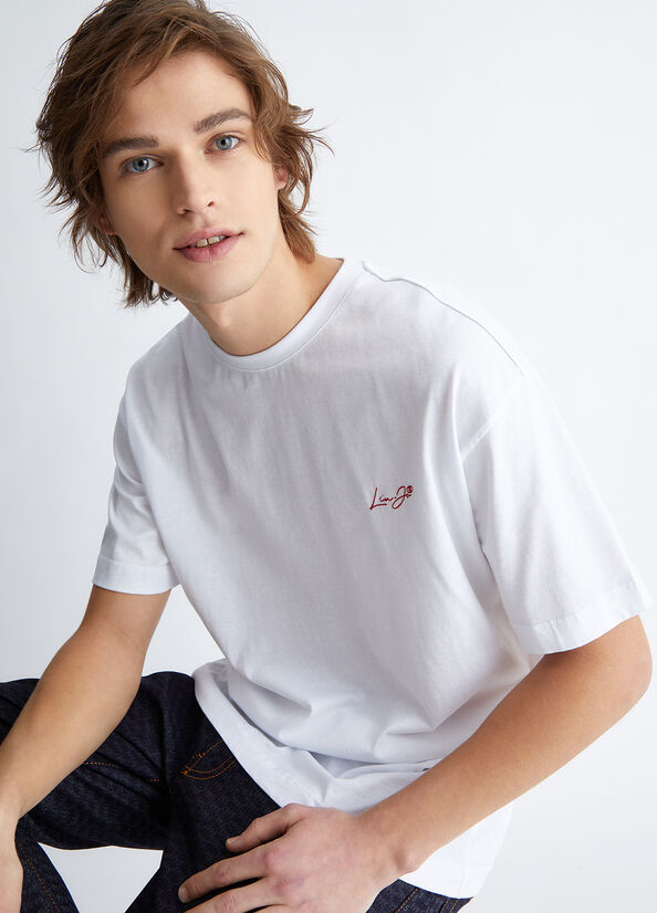 Liu Jo With Logo T-shirts Herren Weiß | BRW-017296