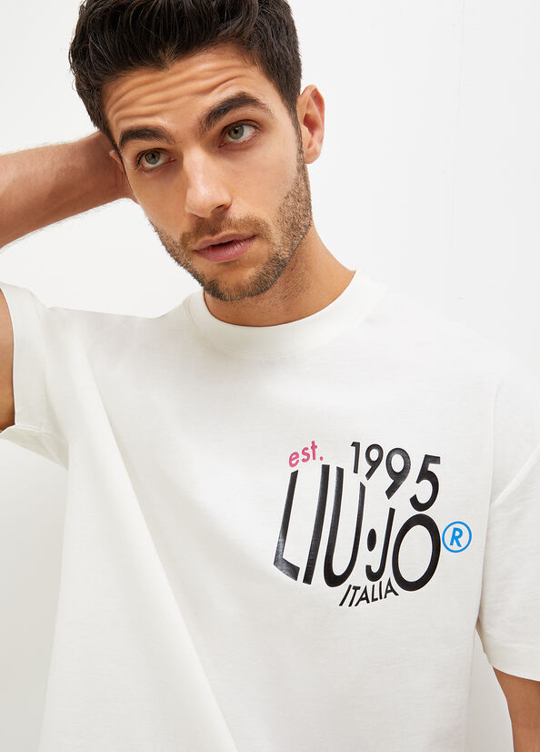 Liu Jo With Print T-shirts Herren Weiß | ENV-136485