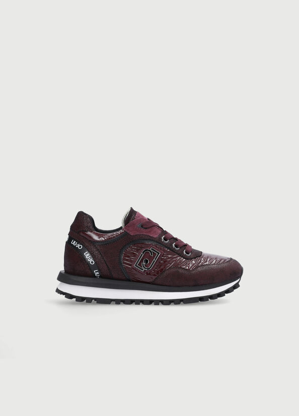 Liu Jo With Rubberised Logo Sneakers Damen Bordeaux | VMY-563207