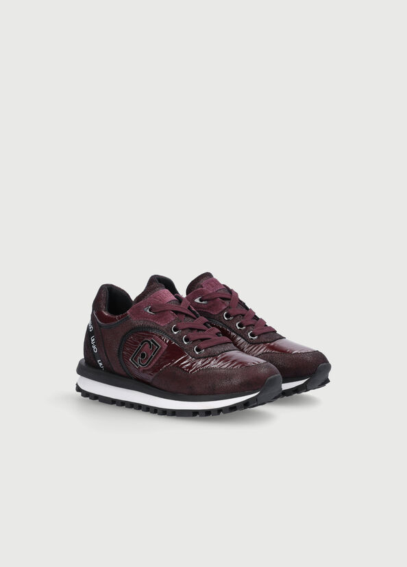 Liu Jo With Rubberised Logo Sneakers Damen Bordeaux | VMY-563207