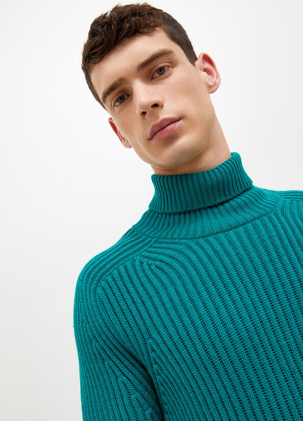 Liu Jo Woollen Turtleneck Pullover Herren Grün | OFE-024173