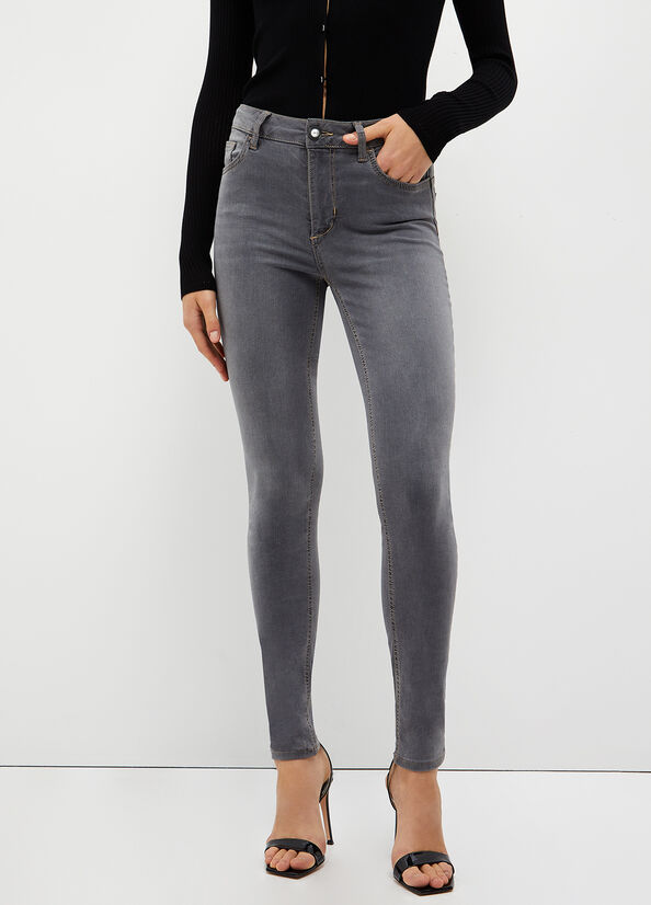 Liu Jo Bottom Up Röhrenjeans Damen Grau | VBR-065918