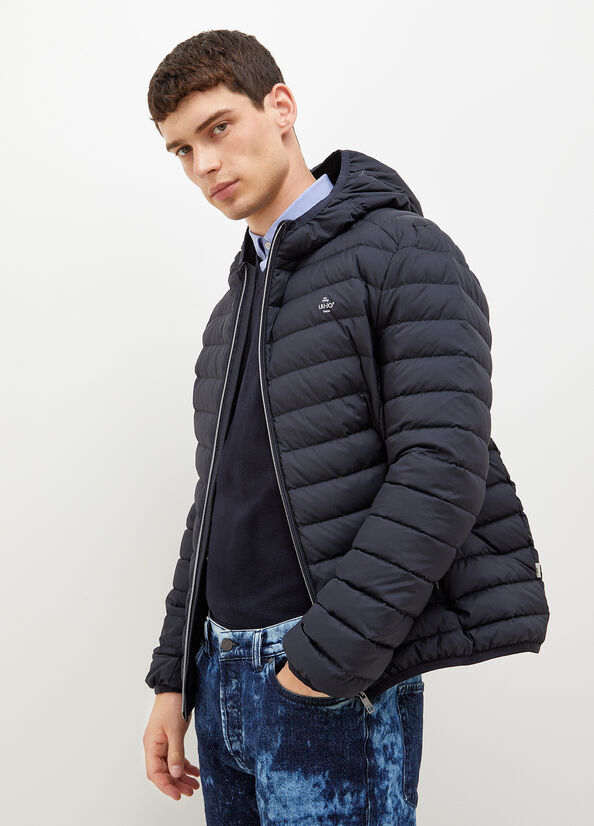 Liu Jo Gepolstert With Hood Jacke Herren Dunkelblau | MNF-652719