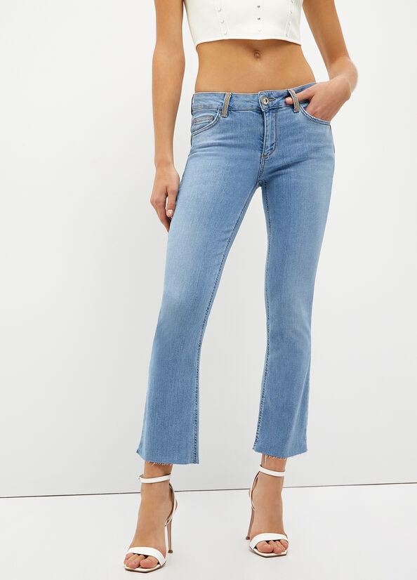 Liu Jo Stretch Denim Cut Röhrenjeans Damen Blau | TBO-814675