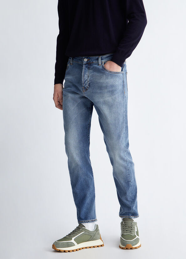 Liu Jo Twisted Röhrenjeans Herren Blau | JBQ-695083