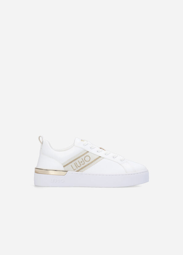 Liu Jo With Jacquard Logo Sneakers Damen Weiß | FKE-349152