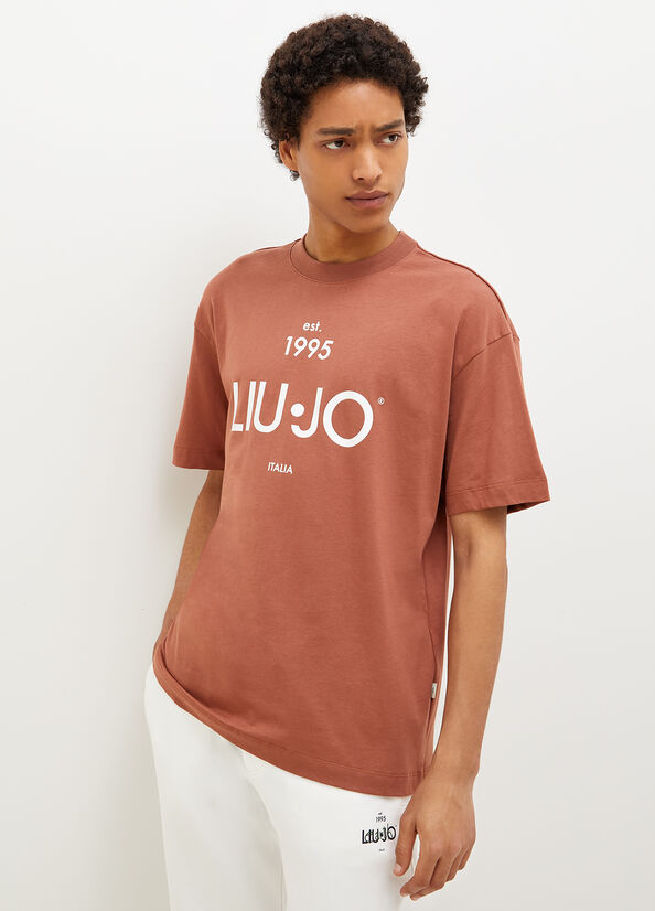 Liu Jo With Print T-shirts Herren Braun | HMV-801432