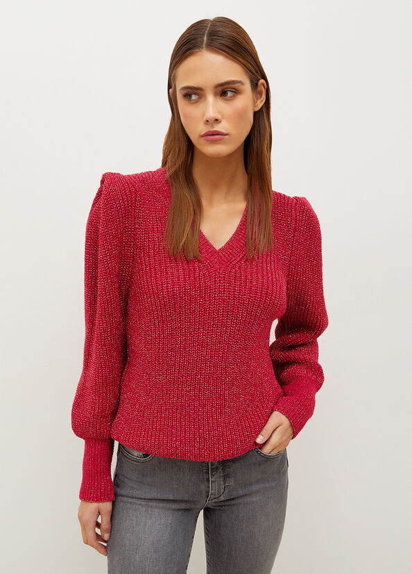 Liu Jo With Puff Sleeves Pullover Damen Fuchsie | TVQ-914786